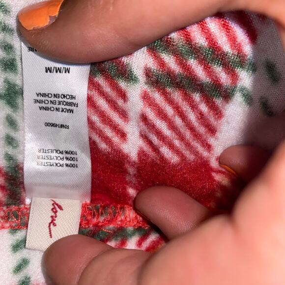 ED Ellen DeGeneres Red Plaid Fleece Sleepwear Pajama Pants Women's Size Medium - Picture 6 of 6